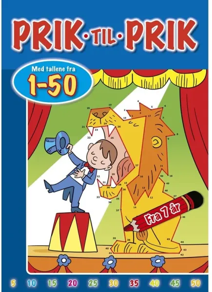 Piste piste -tehtäväkirja numeroilla 1–50 (Sirkus) - Harrastus - vihkonen